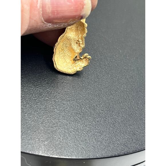 14k Yellow Gold Long Hair Domestic Cat Pet Animal Lover Whimsical Pendant - Picture 10 of 12